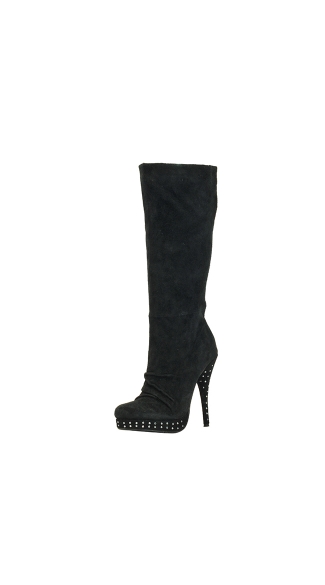 4 1/2\" Knee High Suede Boot With Stud Detailing